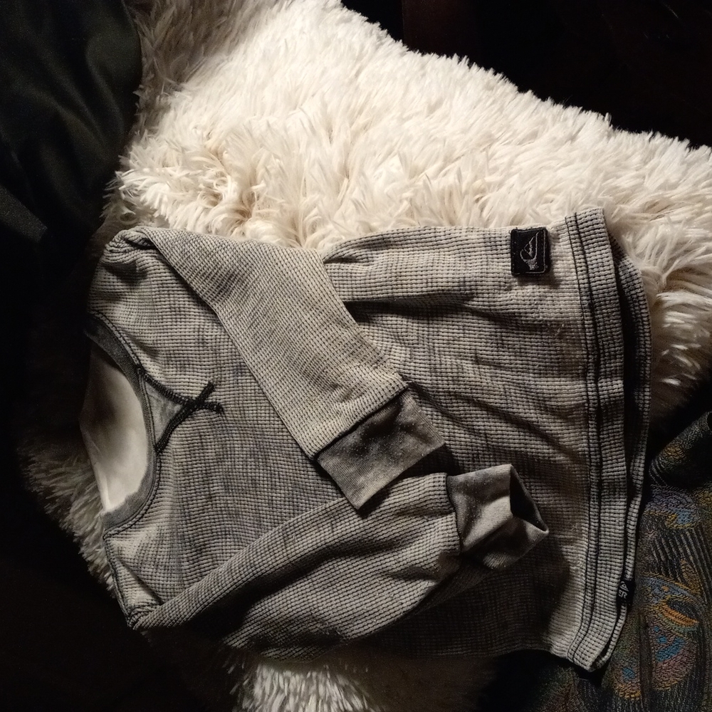 Quicksilver long sleeve, gray and black, size 12 months